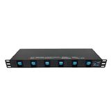 Infitronic INSV1003A - 19 inch 1HE 6-kanaals schakelconsole stekkerdoos stroomverdeler DJ Switch Gaming Power Strip (afzonderlijk schakelbaar en fijne zekering)