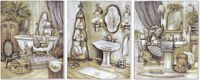 DKD Home Decor Schilderij Badkamers (20 x 3 x 25 cm) (3 Stuks)