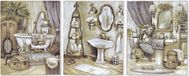 DKD Home Decor Schilderij Badkamers (20 x 3 x 25 cm) (3 Stuks)