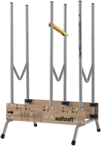 Wolfcraft Firewood Holder - Metal & Wood - Black, Grey, Wood Colour - 150 kg Capacity