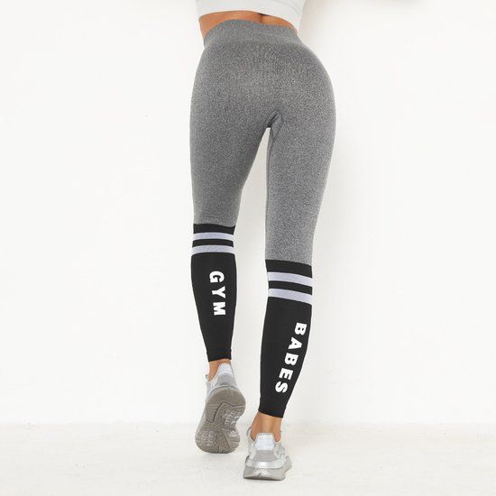 Legging dames - Grijs - Maat L - Fitness & Training - Polyester