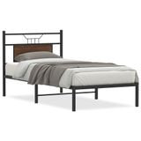 vidaXL Bedframe Metaal Bruin Eiken 90x190 cm