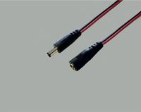 BKL DC plug (m) - DC plug (v) verlengkabel - 5,5mm x 2,1mm - max. 12V/10A / rood/zwart - 3 meter