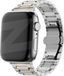 Bandz Stalen schakel band Deluxe geschikt voor Apple Watch (Series 12/11/10), (SE 3/2/1), (Series 9/8/7/6/5/4) - 38/40/41/42mm - Inclusief inkortset - argent & doré metalen Apple Watch bandje