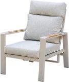 AVH-Collectie Ripasso verstelbare lounge tuinstoel latte zand aluminium teak