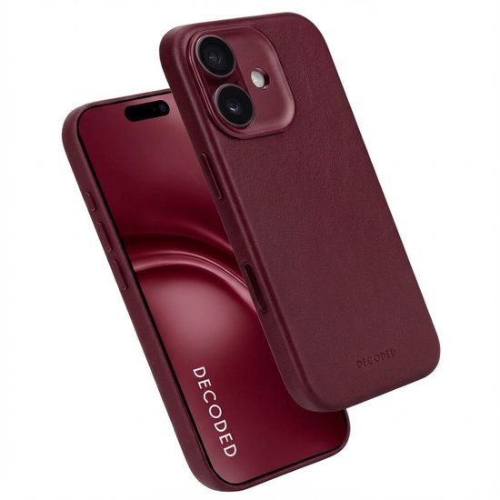 DECODED Leren Hoesje voor iPhone 17 - Premium ECCO Leer - Geschikt voor MagSafe - Rood