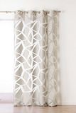 Linder gordijn, 8 ogen, rond, 100% polyester, grijs, 140 x 245 cm