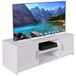 BAKAJI TV-meubel van MDF-hout, dressoir met televisiestandaard, 2 open vakken, voor videospelconsoles, dvd's en 2 deuren, afmetingen: 110 x 35 x 36 cm, kleur: wit, modern design