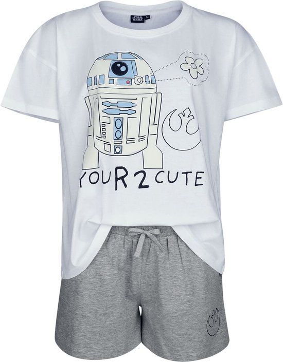 Star Wars You R2 - D2 Cute Pyjama wit-grijs Katoen