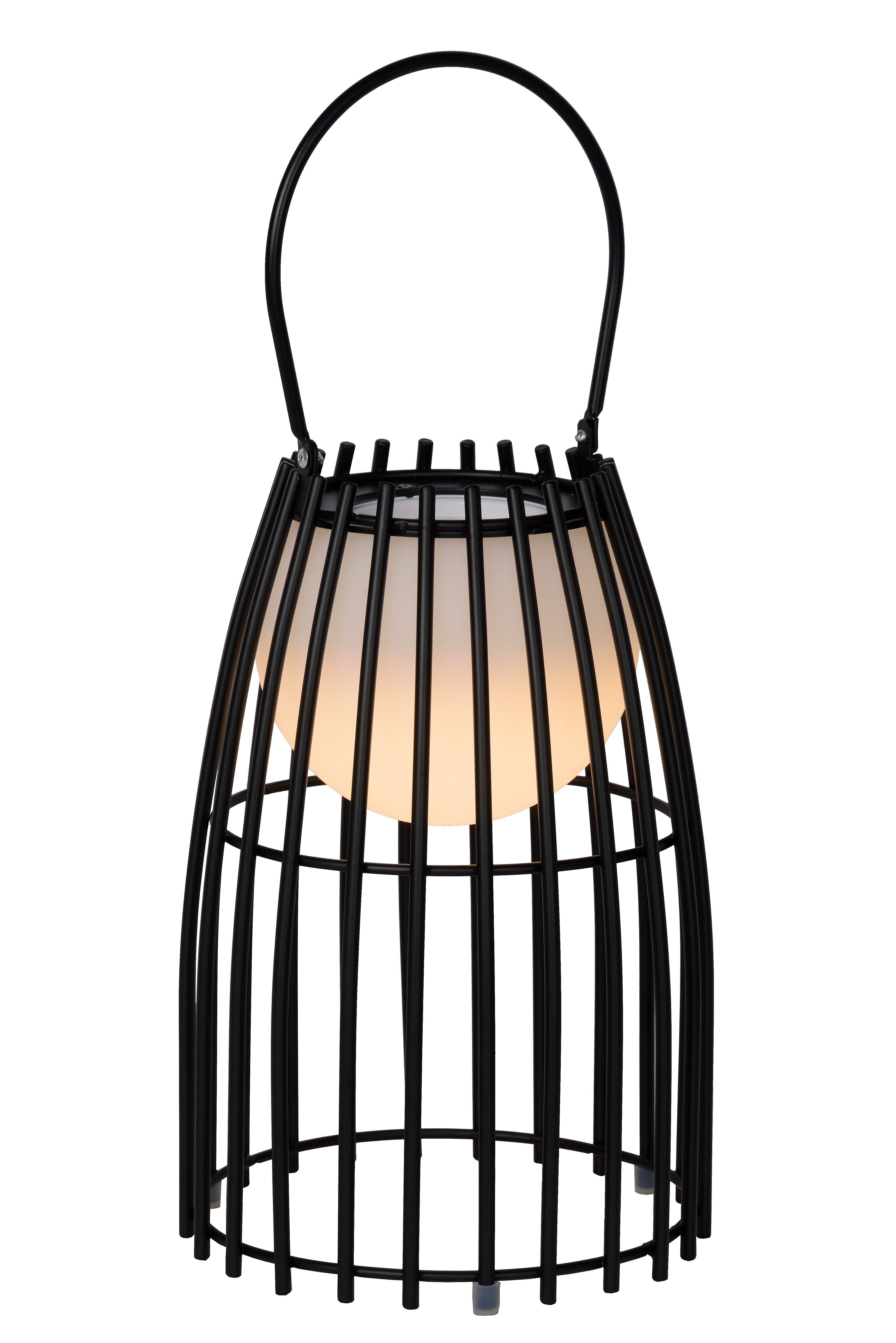 Lucide FJARA - Oplaadbare Tafellamp Binnen/Buiten - Ø 17.5 cm - Zwart