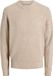 JACK & JONES Jjblake knit crew neck regular fit - homme pull mélange de coton à col rond - beige (moonbeam)