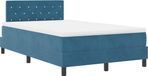 vidaXL LED Box Spring Bed with Mattress Dark Blue 120 x 190 cm Velvet