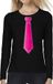 Bellatio Decorations Verkleed shirt voor dames - stropdas roze - zwart - carnaval - foute party M