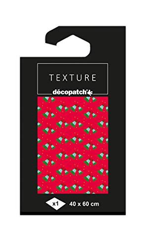 Decopatch TD821C – 1 vel textuurpapier 40 x 60 cm, kerstklokken met goudkleuren