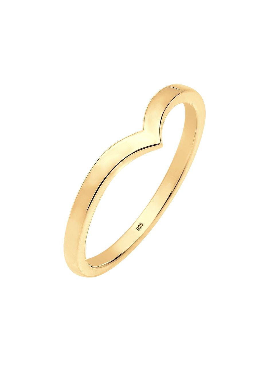 Elli Ring Dames V Vorm Stapeltrend - 925 Sterling Zilver