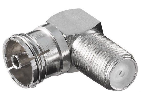 Transmedia PremiumConnect Haakse adapter coax vrouwelijk - f-connector vrouwelijk