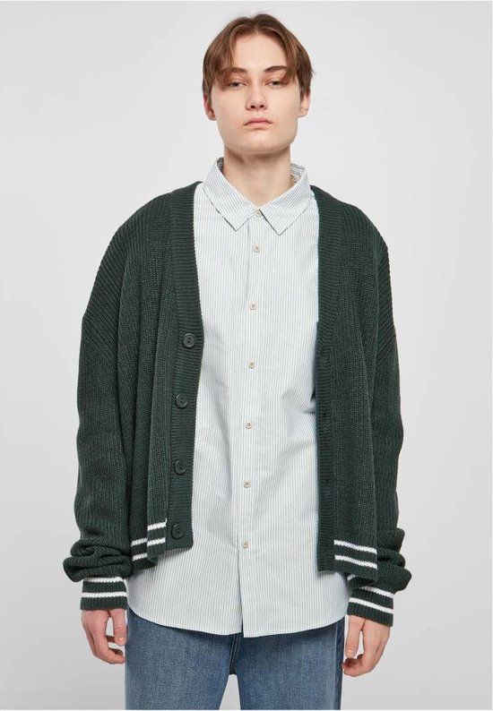 Urban Classics Sporty Boxy Cardigan - Groen - 3XL