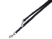 Nobby Gevlochten hondentrainingsriem, 200 cm lengte x 16 mm breedte, zwart