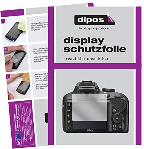 dipos I 2X beschermfolie helder compatibel met Nikon 3400 folie displaybeschermfolie