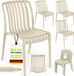 tillvex® Chaise de jardin Set de 4 empilable résistant aux intempéries sans accoudoir | Chaises d'extérieur supportant jusqu'à 120 kg | Chaise de jardin d'extérieur | Chaise de terrasse meubles de jardin balcon jardin terrasse