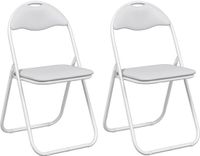 vidaXL Inklapbare stoel 2 stuks Kunstleer Wit 48 x 43,5 x 81 cm
