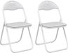 vidaXL Inklapbare stoel 2 stuks Kunstleer Wit 48 x 43,5 x 81 cm