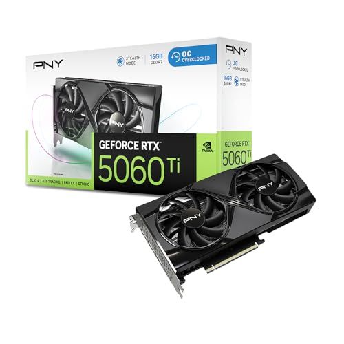 PNY GEFORCE RTX™ 5060 Ti 16GB Overklokt Dubbele Ventilator DLSS 4