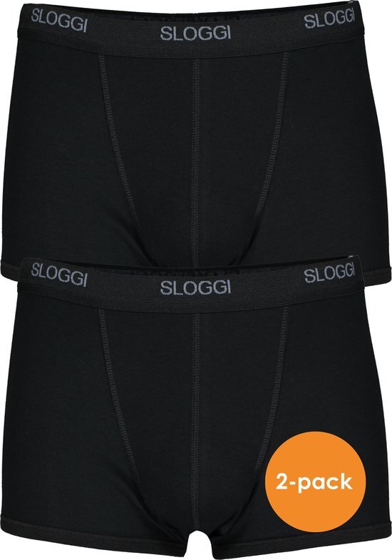 sloggi Heren Basic Short - 2-pack - Zwart - maat XXL