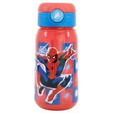 STOR Drinkfles Kinderen Spider-Man 510ml met Rietje en Lekvrije Dop, BPA-Vrije Herbruikbare Kunststof Fles voor Kinderen