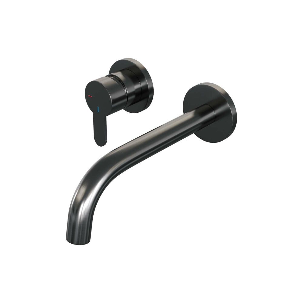Brauer Gunmetal Edition Inbouw Wastafelkraan met Gebogen Uitloop - Gunmetal