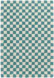 Shaggy BALTA Shaggy Schaakbordpatroon, rechthoekig tapijt voor de woonkamer - slaapkamer, zacht en comfortabel, onderhoudsvriendelijk, poolhoogte 30 mm, polypropyleen, 200x290 cm, turquoise