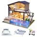 Maison de poupée en bois - Kit de construction - Appartement miniature avec piscine - Meubles de maison de poupée - En cadeau