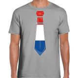 Bellatio Decorations Verkleed shirt voor heren - Stropdas Nederland - Grijs - S