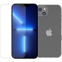 BlueBuilt Apple iPhone 14 Screenprotector Glas + Soft Case Back Cover