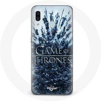 Maniacase Hoesje voor Samsung Galaxy A20 Game of Thrones seizoen 8 Episode 1 The Iron Throne Characters logo Grey