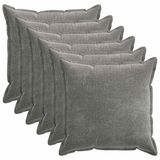 vidaXL Kussensloop 6 st houten donkergrijs 70 x 70 cm chenille stof