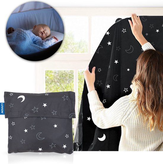 Luvion Portable Blackout Star Curtain - Blackout Curtain with Suction Cups - Curtain suitable for all windows up to 130x200cm