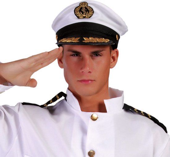 Fiestas Guirca - Captains hoed - Wit - Polyester - Unisex - Volwassenen