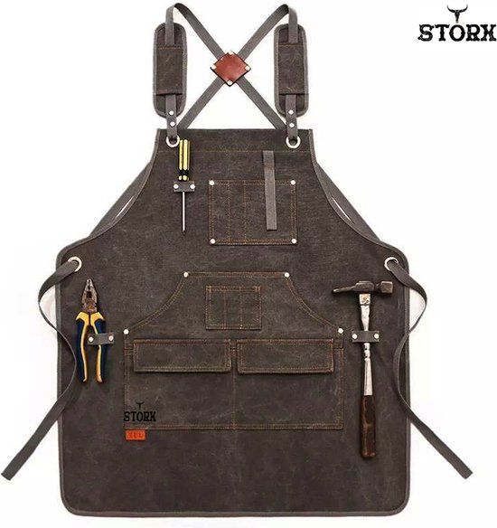STORX Schort - Grijs - Textiel - Effen - One size