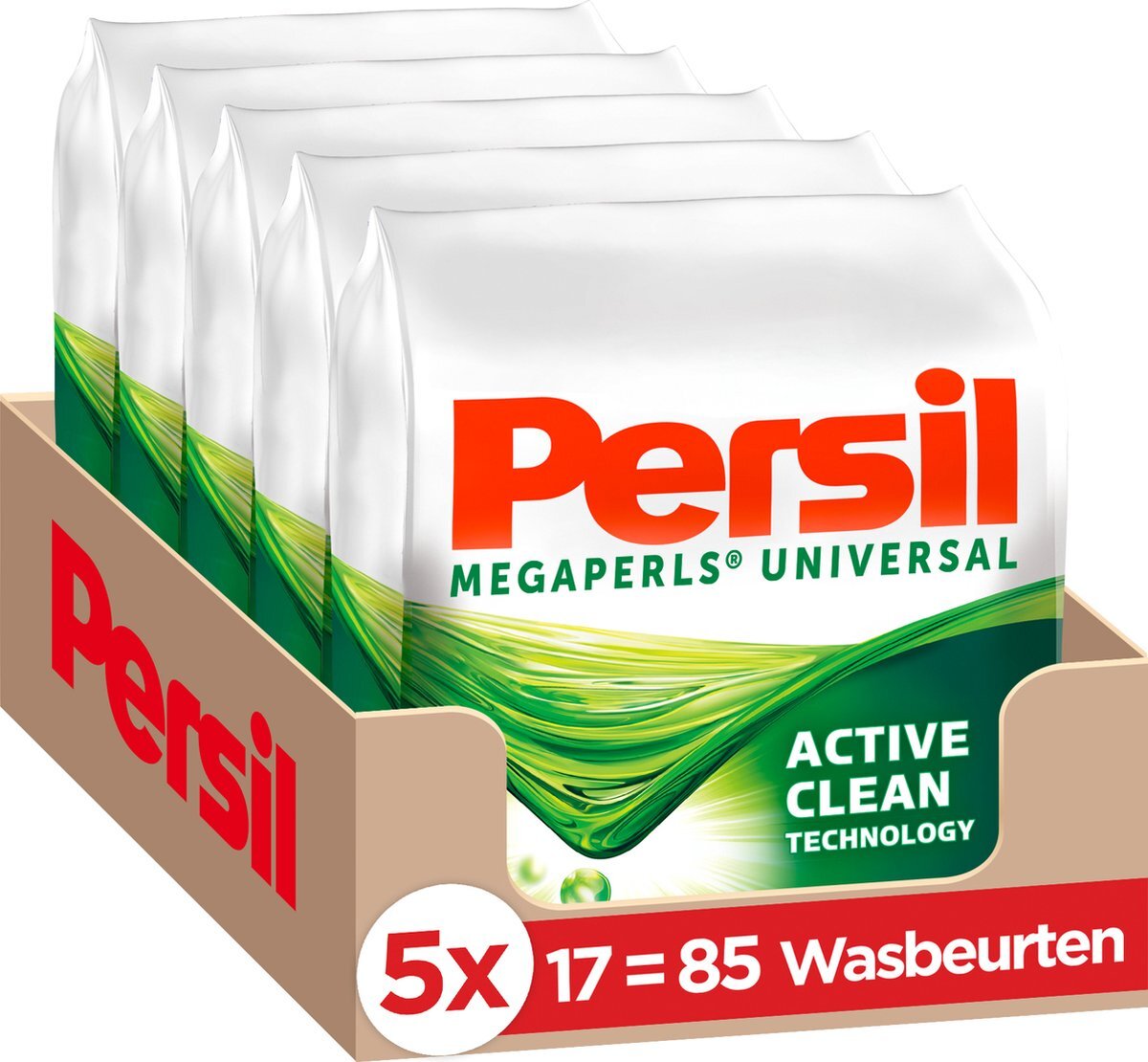 Persil Megaperls Power Waspoeder - Poeder Wasmiddel - Voordeelverpakking - 5 x 17 wasbeurten