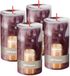 Bolsius - Stompkaars - marmer - bordeaux - 13 cm - 4 stuks