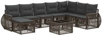 vidaXL Tuinbank - Set - 9-delig - Grijs en Donkergrijs - Polyrattan