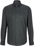 Hugo Boss BOSS Joe regular fit overhemd - structuur - grijs - Strijkvriendelijk - Boordmaat: 45