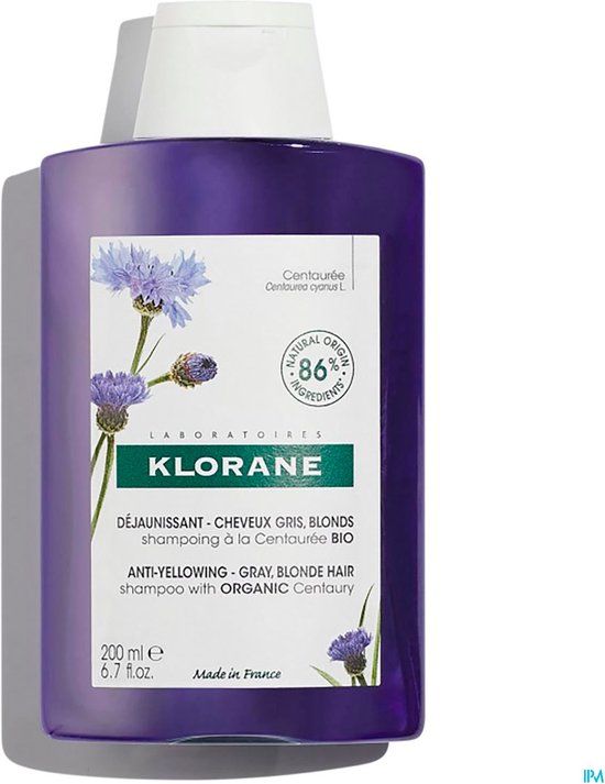 Klorane Centaurée Anti-Yellow Shampoo - Wit/Grijs Haar - 200ml