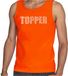 Bellatio Decorations Glitter Topper tanktop oranje met steentjes/ rhinestones voor heren - Glitter kleding/ foute party outfit S