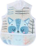 Merkloos / Sans marque Edco slabbetje baby dierenprint met opvangvakje en klittenband sluiting.