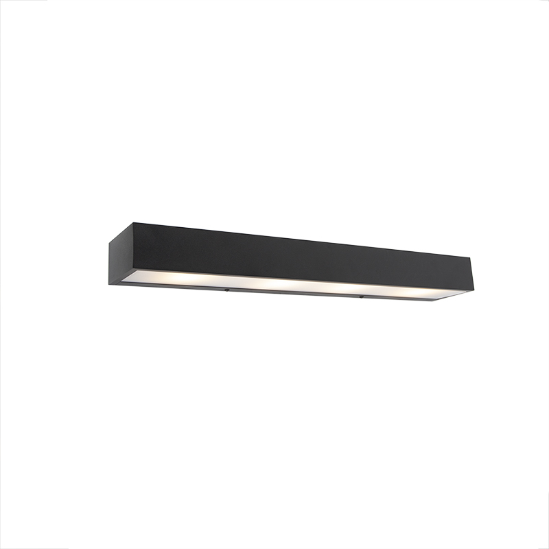 QAZQA Design langwerpige wandlamp zwart 60cm - Houx