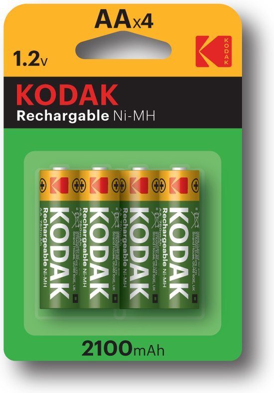 Kodak Piles oplaadbare Chargées Ni-MH AA 1,2 V batterij 2100 mAh - Vendu par lot de 4