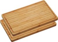 Merkloos 2x Bamboe houten snijplanken 27 x 45 cm