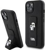 Karl Lagerfeld Gripstand Serie - Telefoonhouder - Saffiano Afwerking - Zwart